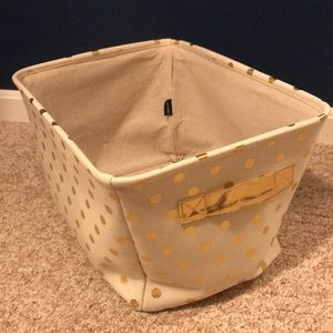 Gold polka dot Canvas basket